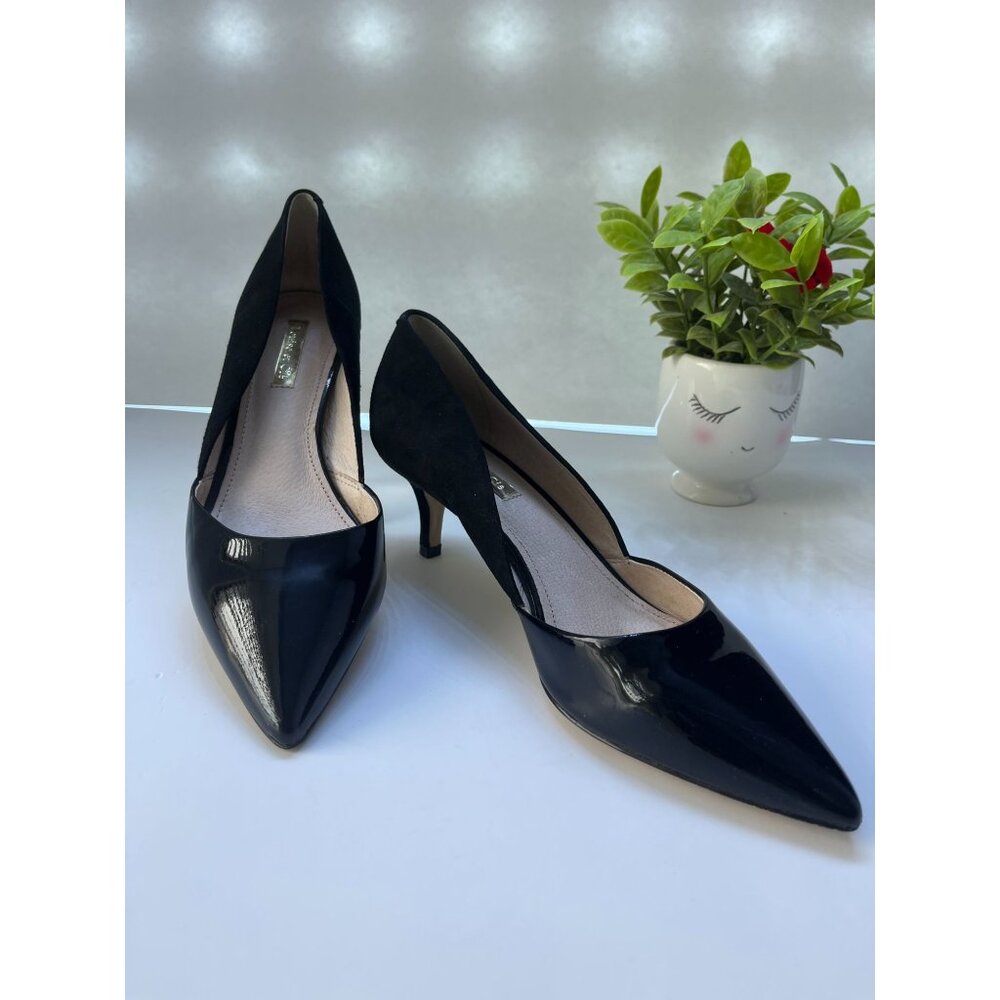 Louise et cie, women'S Black Leather pump Stilettos In size 7 - Picture 10 of 11